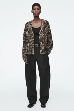 New COS -PRINT MOHAIR-BLEND CARDIGAN LEOPARD
