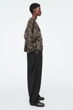 New COS -PRINT MOHAIR-BLEND CARDIGAN LEOPARD