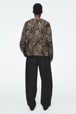 New COS -PRINT MOHAIR-BLEND CARDIGAN LEOPARD
