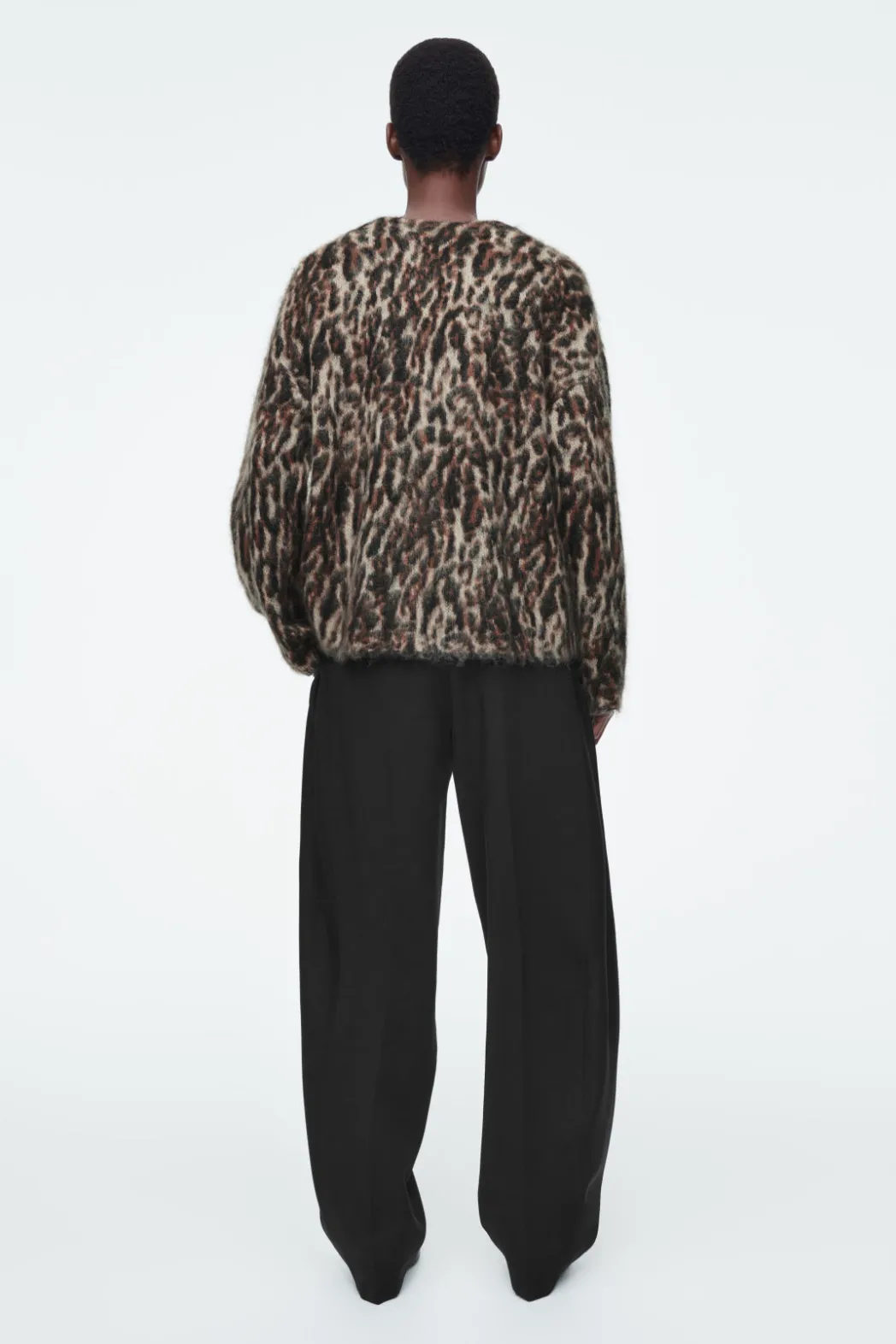 New COS -PRINT MOHAIR-BLEND CARDIGAN LEOPARD