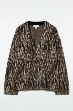 New COS -PRINT MOHAIR-BLEND CARDIGAN LEOPARD