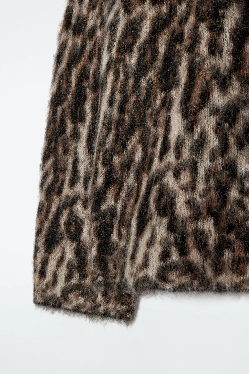 New COS -PRINT MOHAIR-BLEND CARDIGAN LEOPARD