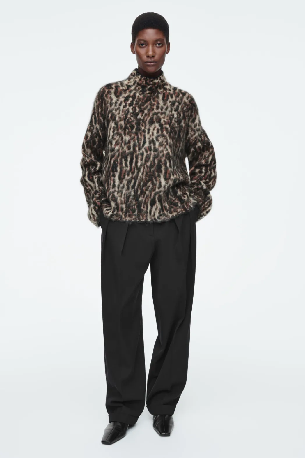 Outlet COS -PRINT MOHAIR-BLEND SWEATER LEOPARD