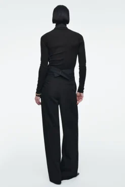 Outlet COS LONGLINE BACKLESS WOOL VEST BLACK