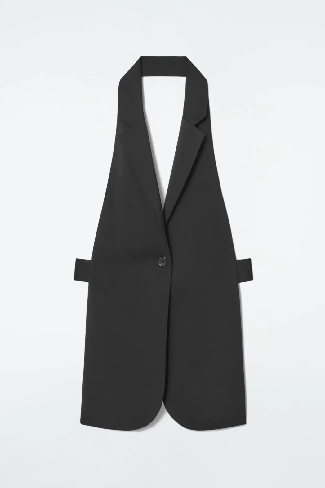 Outlet COS LONGLINE BACKLESS WOOL VEST BLACK