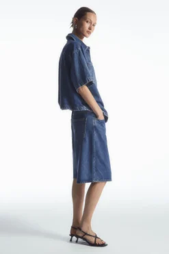 Hot COS LONGLINE DENIM SHORTS BLUE