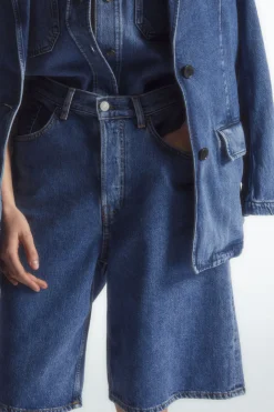 Hot COS LONGLINE DENIM SHORTS BLUE