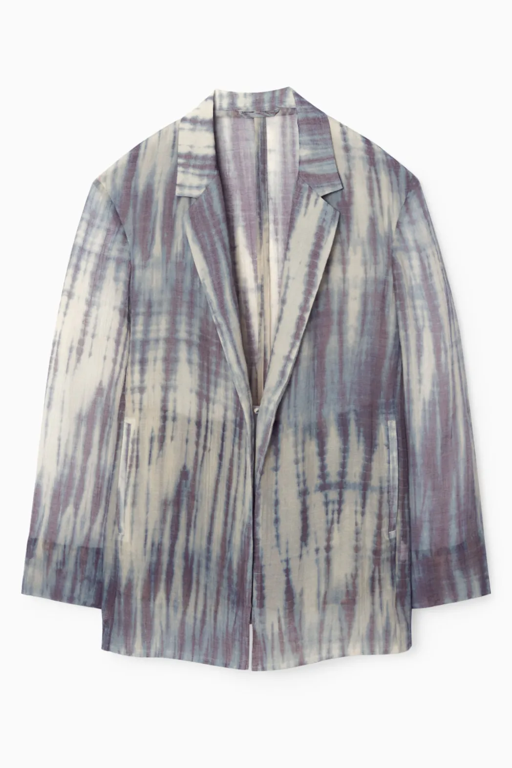 Online COS LONGLINE SINGLE-BREASTED BLAZER BEIGE / BLUE