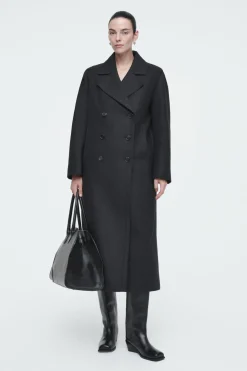 Outlet COS LONGLINE WOOL PEA COAT CHARCOAL