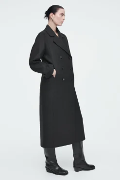 Outlet COS LONGLINE WOOL PEA COAT CHARCOAL