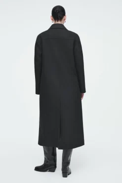 Outlet COS LONGLINE WOOL PEA COAT CHARCOAL