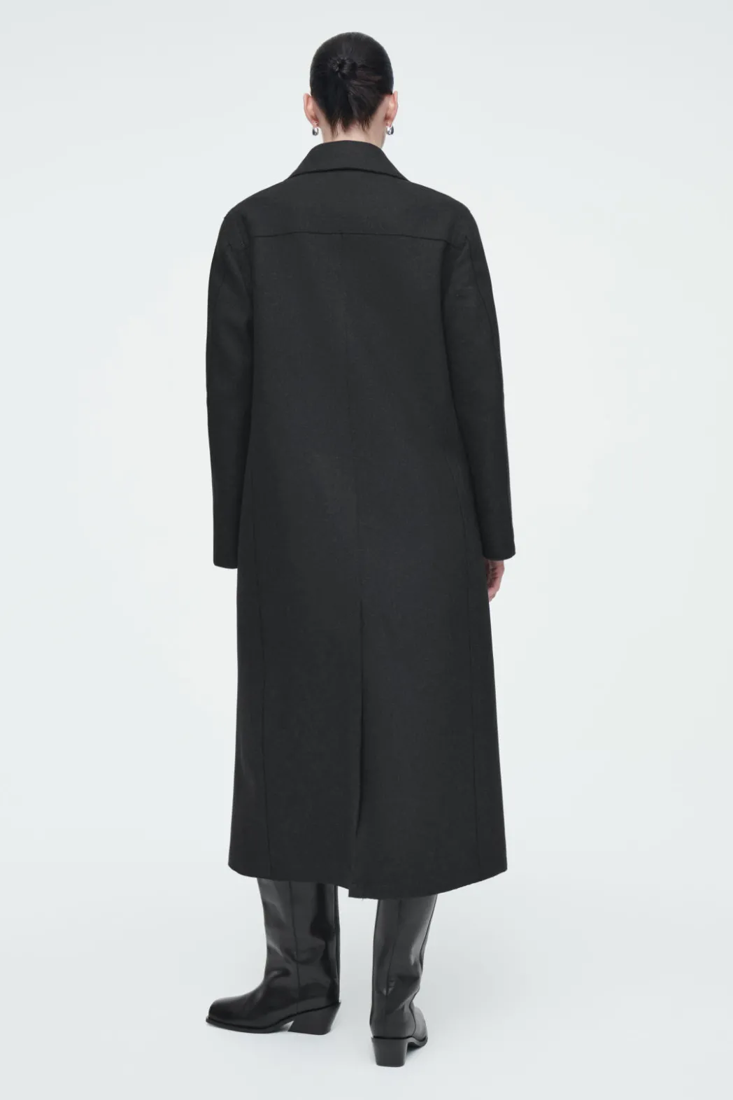 Outlet COS LONGLINE WOOL PEA COAT CHARCOAL