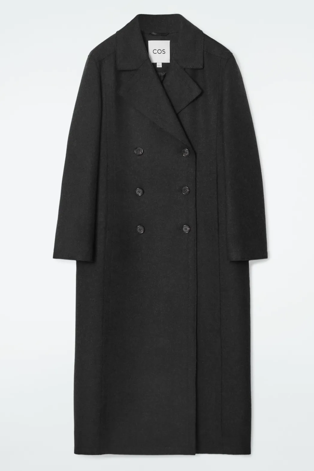 Outlet COS LONGLINE WOOL PEA COAT CHARCOAL