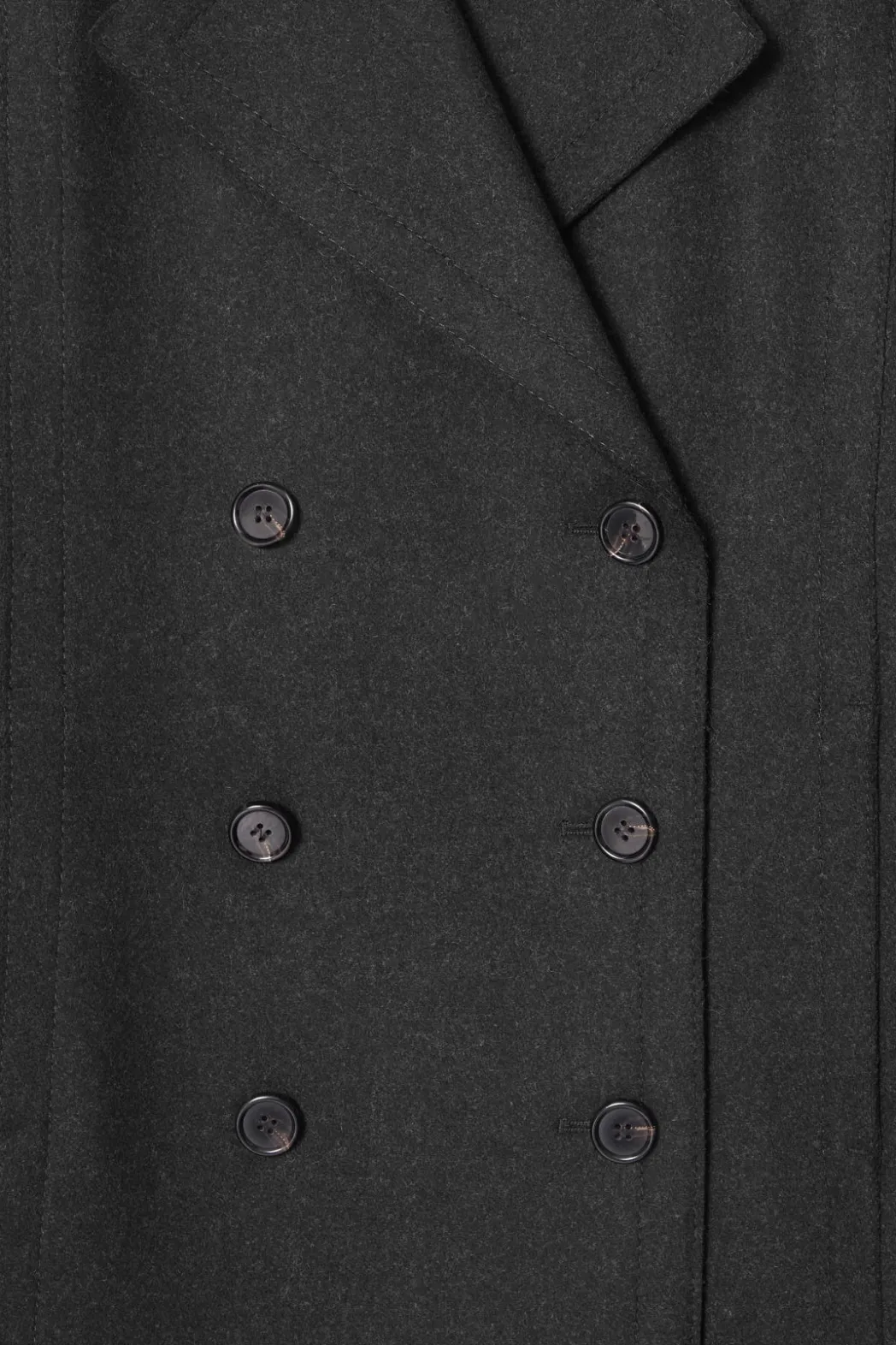 Outlet COS LONGLINE WOOL PEA COAT CHARCOAL