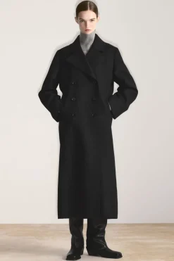 Outlet COS LONGLINE WOOL PEA COAT CHARCOAL