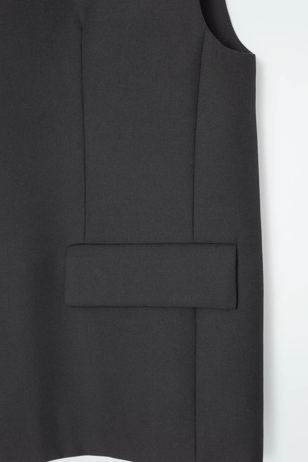 Best COS LONGLINE WOOL-BLEND TWILL VEST BLACK