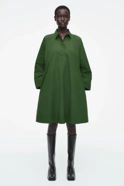 Clearance COS LONG-SLEEVED A-LINE SHIRT DRESS GREEN