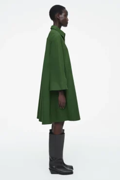 Clearance COS LONG-SLEEVED A-LINE SHIRT DRESS GREEN
