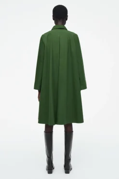 Clearance COS LONG-SLEEVED A-LINE SHIRT DRESS GREEN