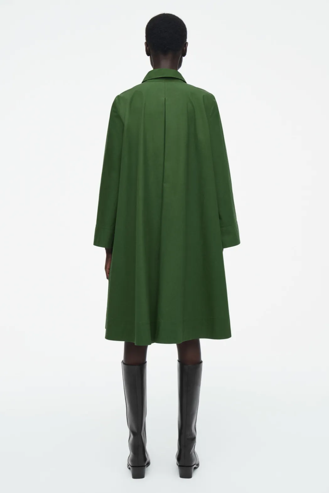 Clearance COS LONG-SLEEVED A-LINE SHIRT DRESS GREEN