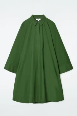 Clearance COS LONG-SLEEVED A-LINE SHIRT DRESS GREEN