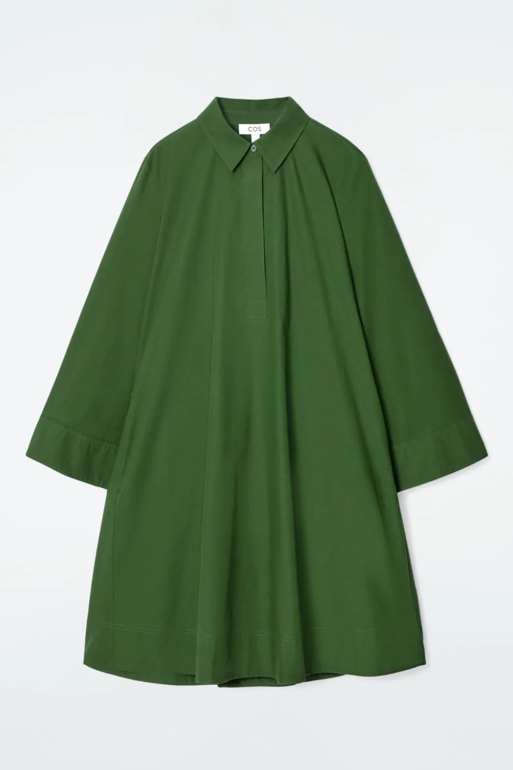 Clearance COS LONG-SLEEVED A-LINE SHIRT DRESS GREEN