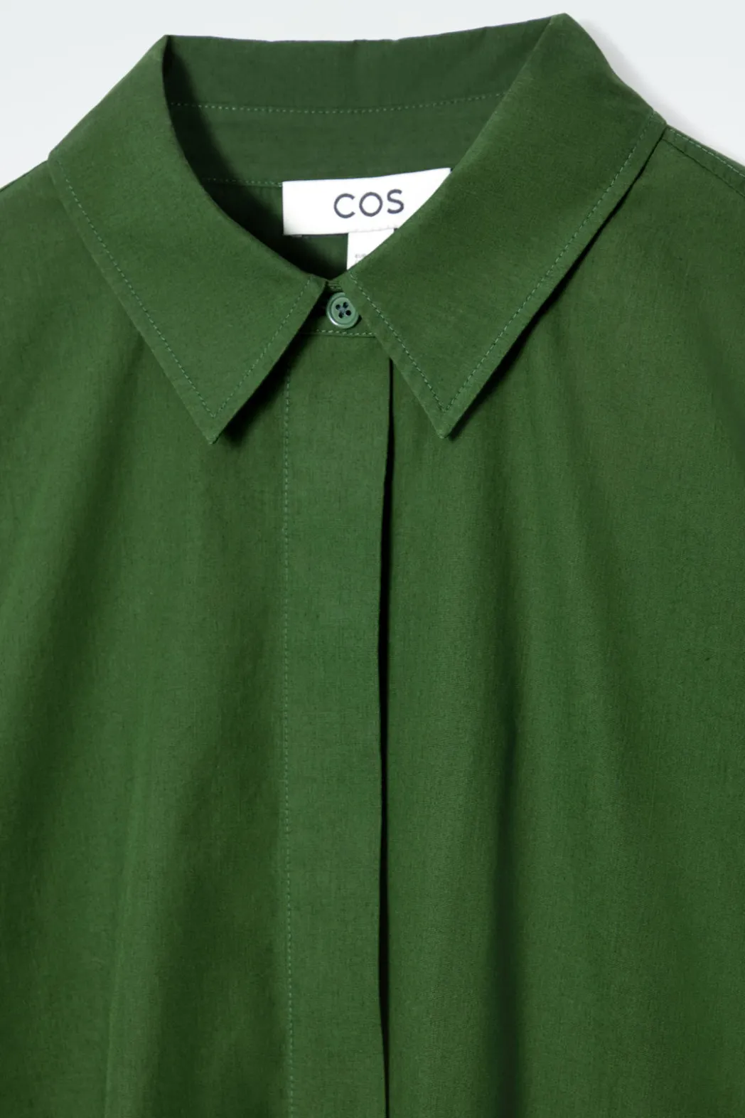 Clearance COS LONG-SLEEVED A-LINE SHIRT DRESS GREEN
