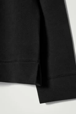 Sale COS LONG-SLEEVED HALF-ZIP POLO SHIRT BLACK