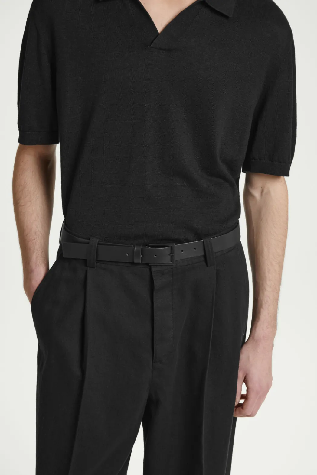 Hot COS MATTE LEATHER BELT BLACK