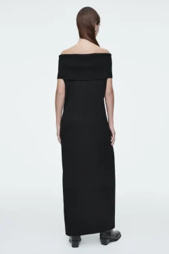Hot COS MERINO WOOL BARDOT DRESS BLACK