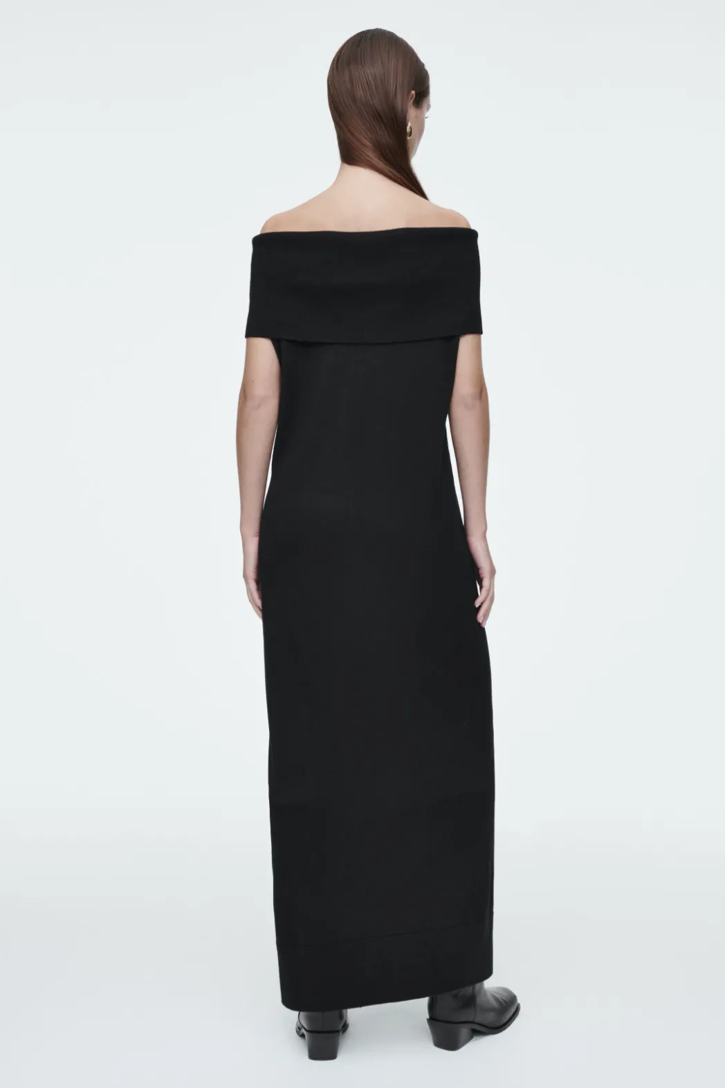 Hot COS MERINO WOOL BARDOT DRESS BLACK