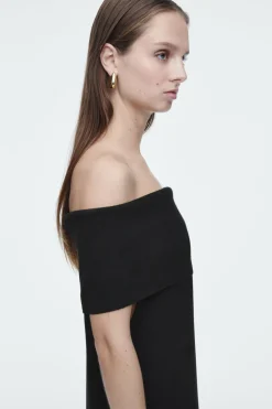 Hot COS MERINO WOOL BARDOT DRESS BLACK