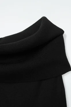 Hot COS MERINO WOOL BARDOT DRESS BLACK