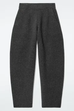 Hot COS MERINO WOOL BARREL-LEG TROUSERS CHARCOAL MÉLANGE