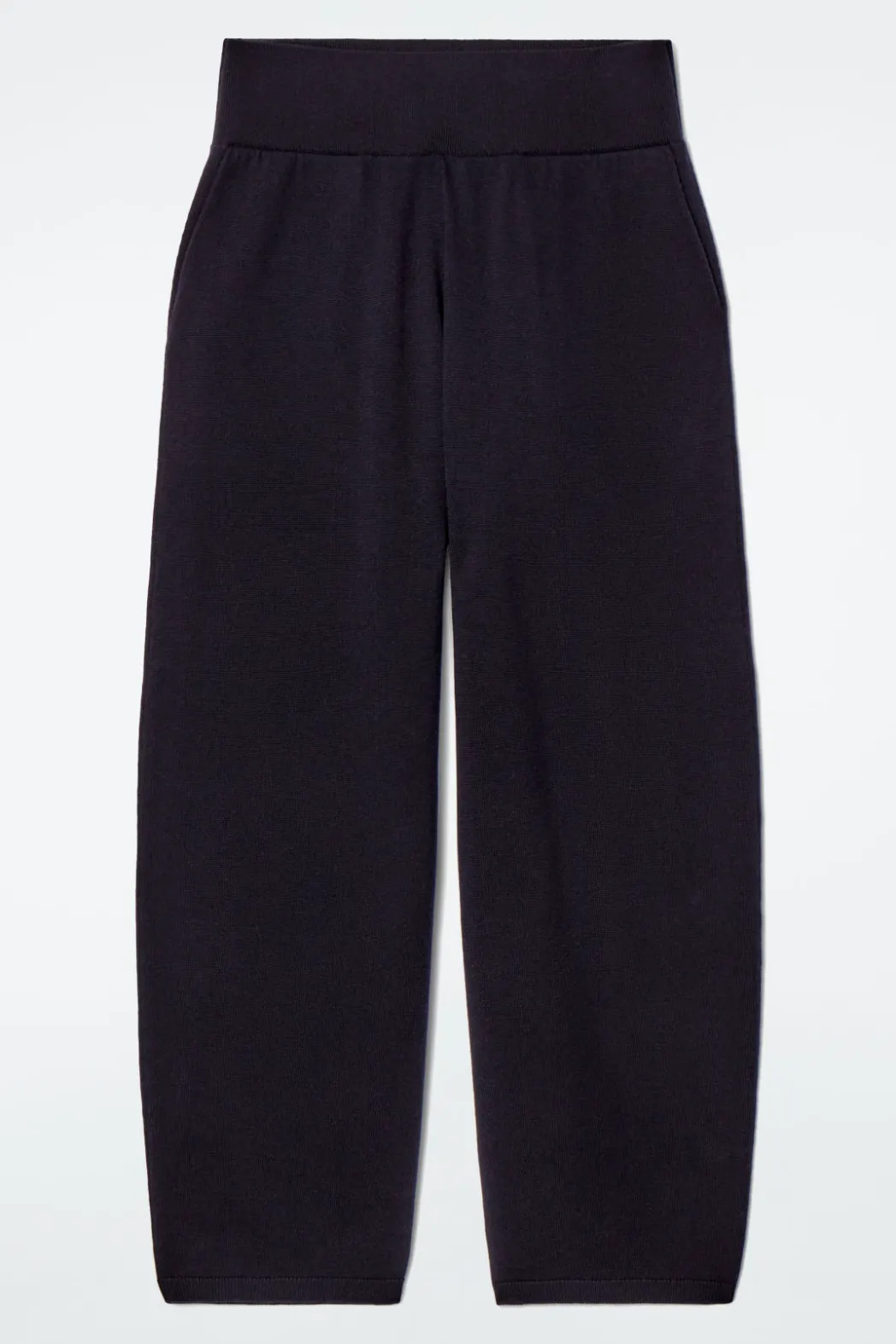 Best COS MERINO WOOL BARREL-LEG TROUSERS NAVY