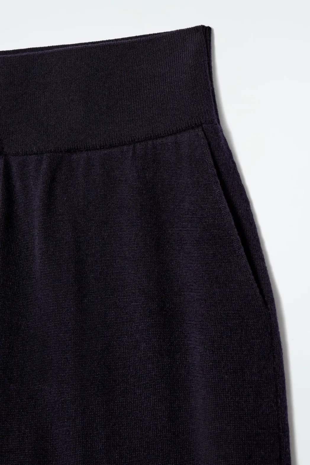 Best COS MERINO WOOL BARREL-LEG TROUSERS NAVY