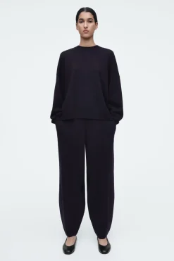New COS MERINO WOOL CREW-NECK JUMPER NAVY