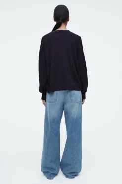 New COS MERINO WOOL CREW-NECK JUMPER NAVY