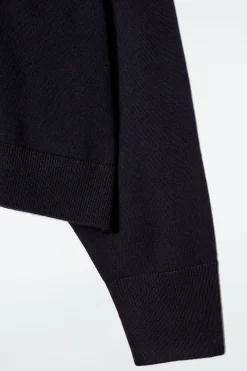 New COS MERINO WOOL CREW-NECK JUMPER NAVY