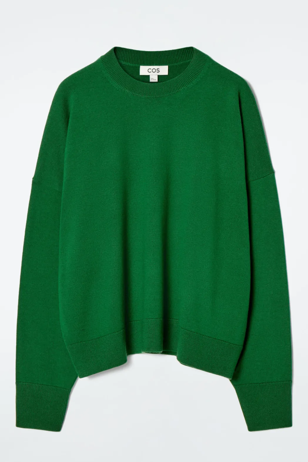 Best COS MERINO WOOL CREW-NECK JUMPER DARK GREEN