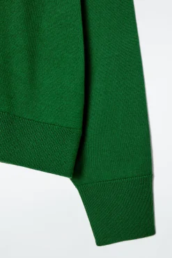Best COS MERINO WOOL CREW-NECK JUMPER DARK GREEN
