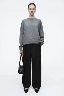 Hot COS MERINO WOOL CREW-NECK JUMPER GRAY MÉLANGE