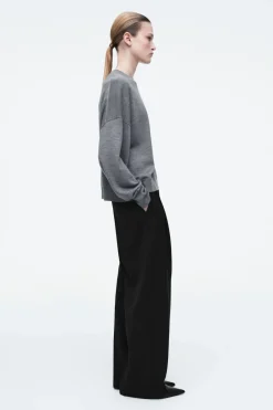 Hot COS MERINO WOOL CREW-NECK JUMPER GRAY MÉLANGE