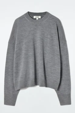 Hot COS MERINO WOOL CREW-NECK JUMPER GRAY MÉLANGE