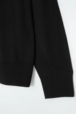 Sale COS MERINO WOOL CREW-NECK SWEATER BLACK