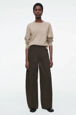 Outlet COS MERINO WOOL CREW-NECK SWEATER BEIGE / UNDYED