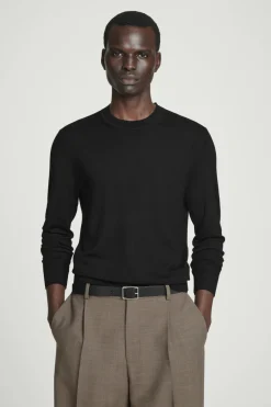 Best COS MERINO WOOL CREW-NECK SWEATER BLACK