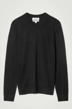 Best COS MERINO WOOL CREW-NECK SWEATER BLACK