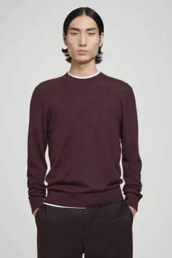 Clearance COS MERINO WOOL CREW-NECK SWEATER BURGUNDY