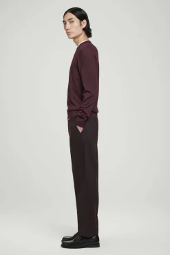 Clearance COS MERINO WOOL CREW-NECK SWEATER BURGUNDY